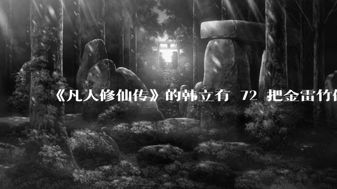 《凡人修仙传》的韩立有 72 把金雷竹做的剑，其他人看见了不觉得奇怪吗？
